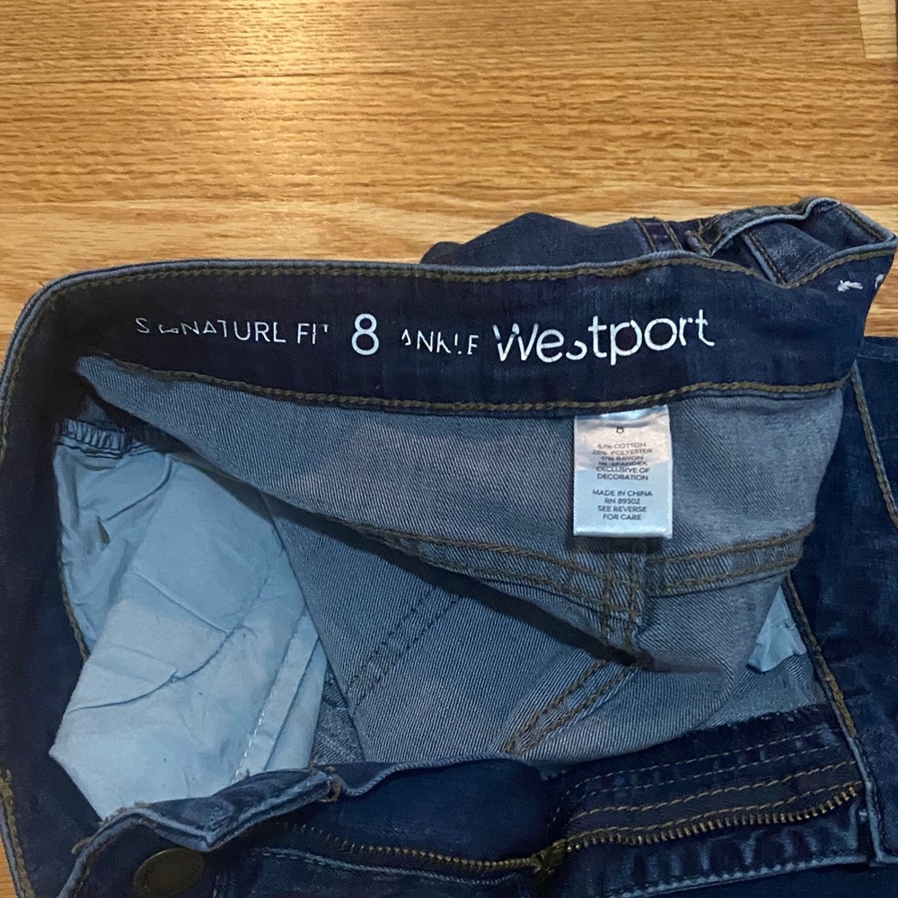 Westport Dark Blue Denim Ankle Jeans - Picture 2 of 3
